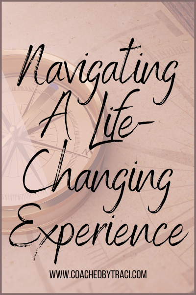 Compass and map with words: Navigating a life changing experience