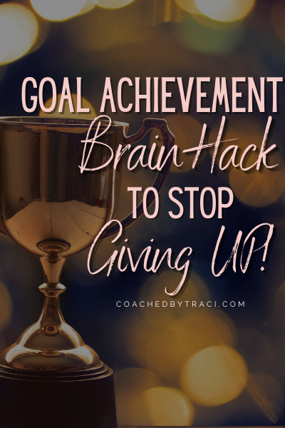 Trophy with Title - Goal Achievement Brain Hack to Stop Giving UP!